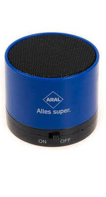 Bluetooth-Lautspürecher mit ARAL-Logo