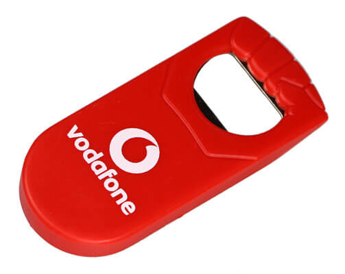 Vodafone-Flaschenöffner mit Logodruck